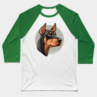 Doberman Pinscher Dobie Dog Breed Cursive Graphic Baseball T-Shirt